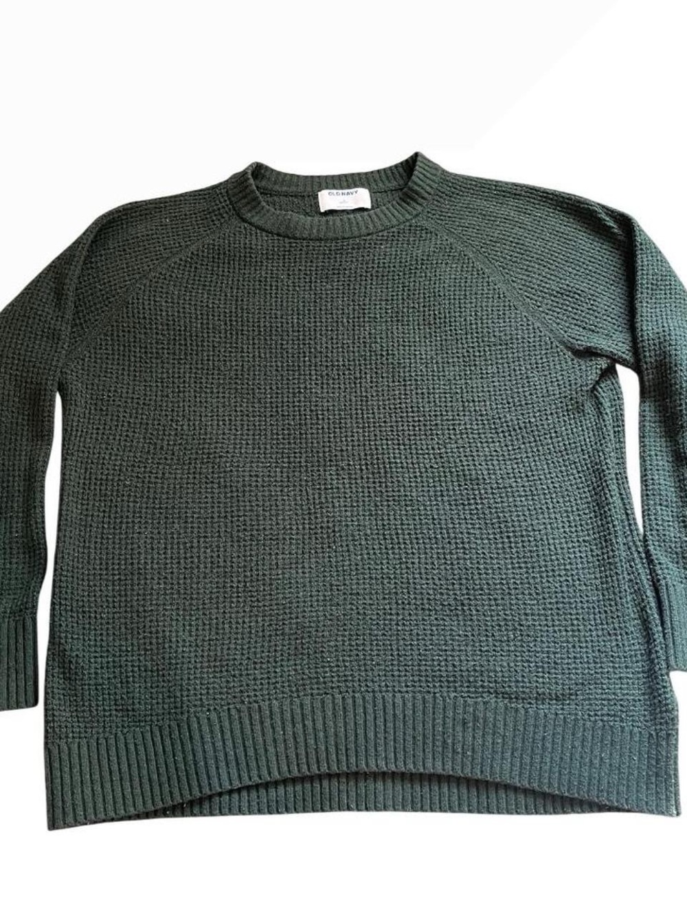 Old Navy Dark Green Waffle Knit Sweater Women’s Size Small